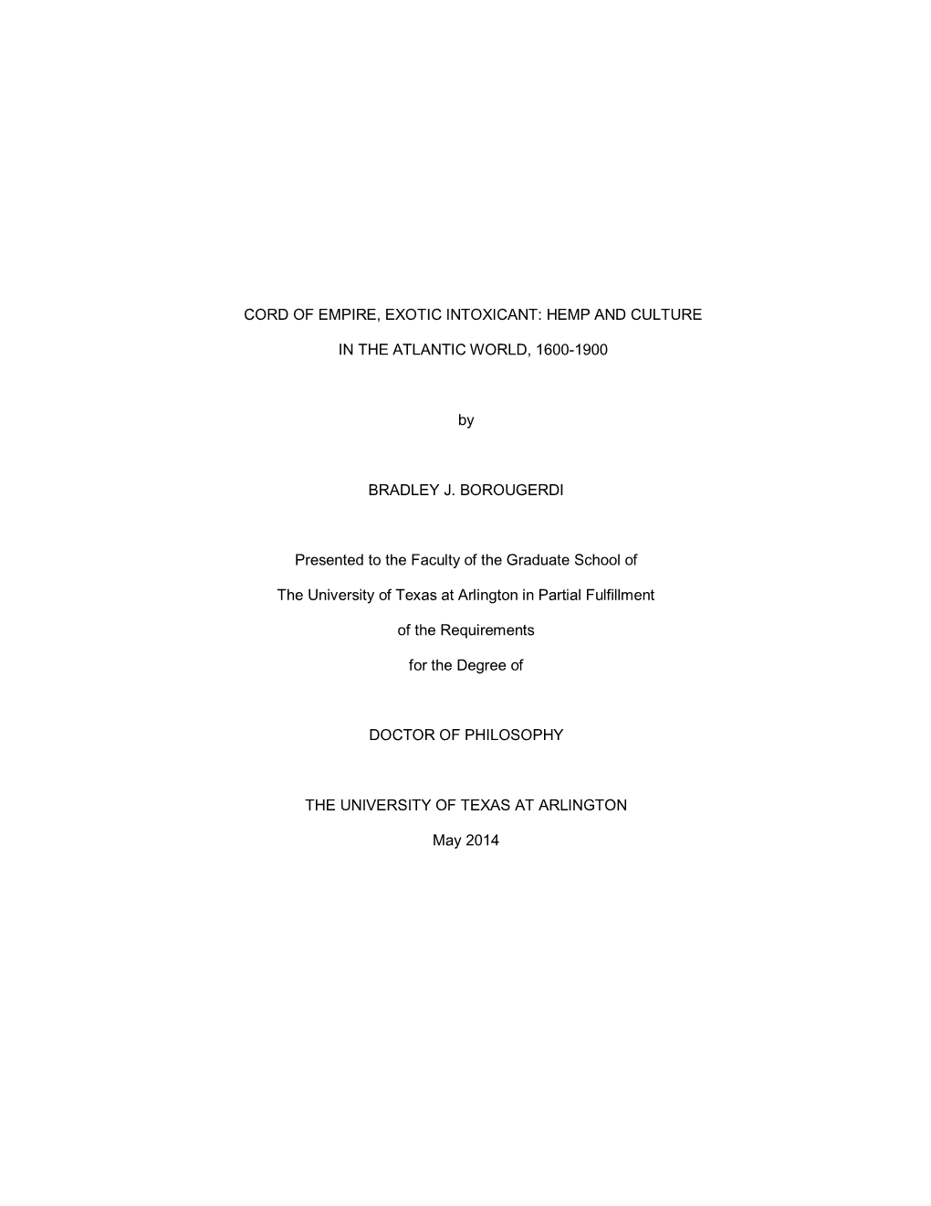 Hemp and Culture in the Atlantic World, 1600-1900