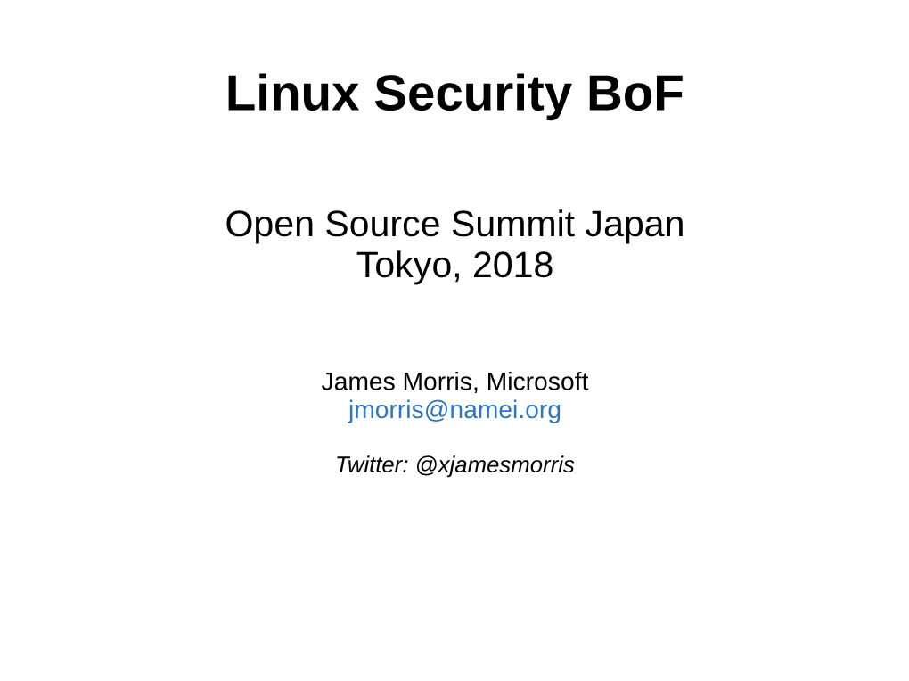 Linux Security Bof
