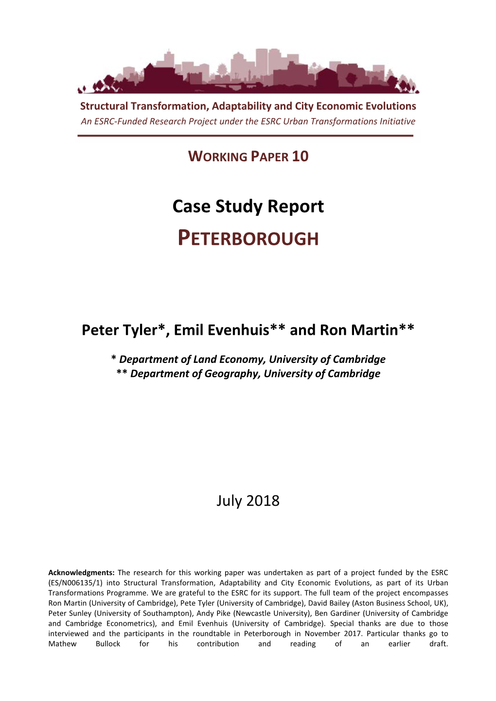 Case Study Report PETERBOROUGH