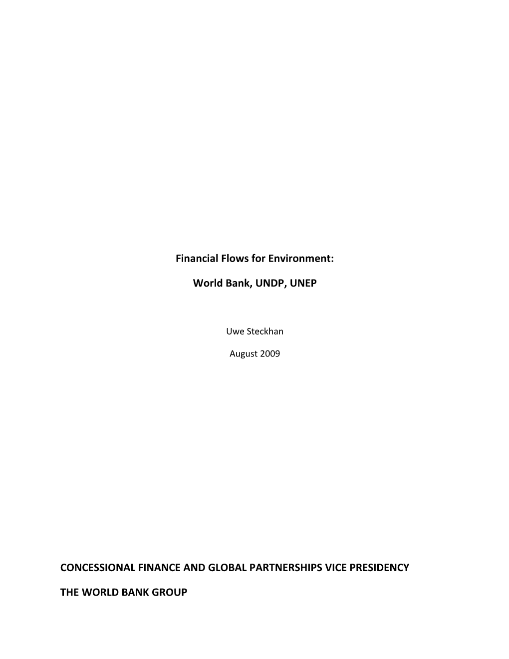 Financial Architecture for Environment