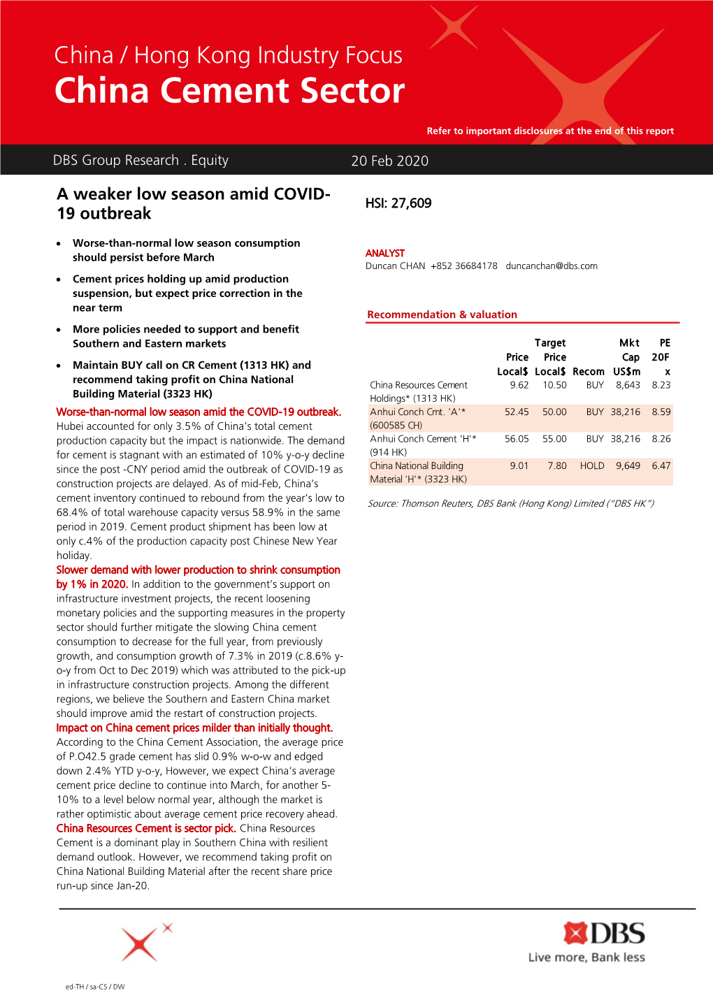 China Cement Sector