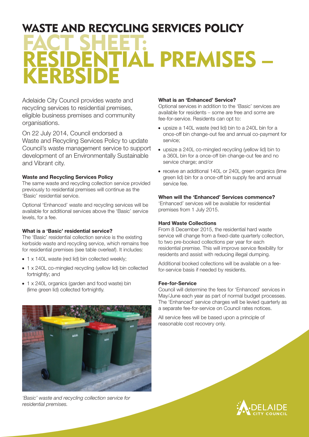Fact Sheet: Residential Premises – Kerbside