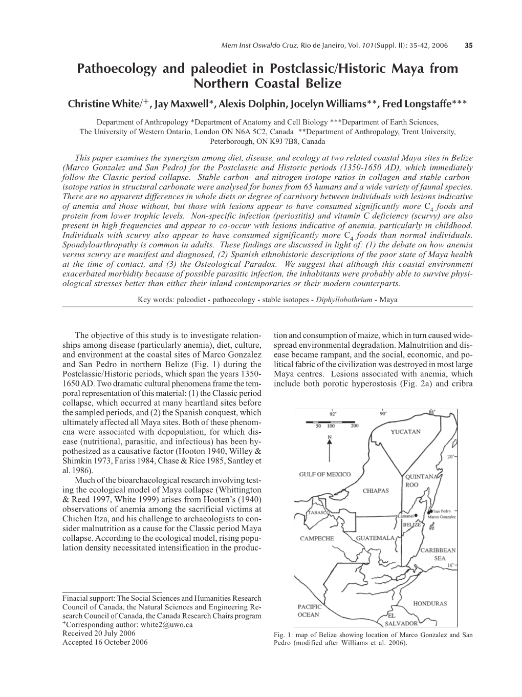 Pathoecology and Paleodiet in Postclassic/Historic Maya