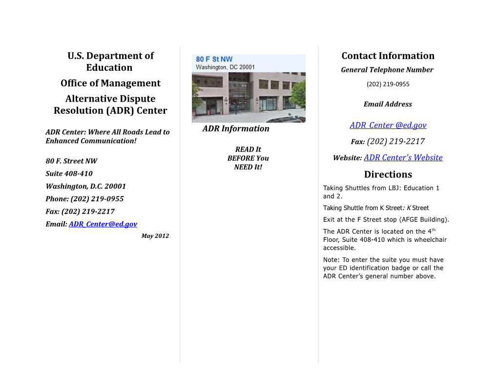 ADR Center Brochure (MS Word)