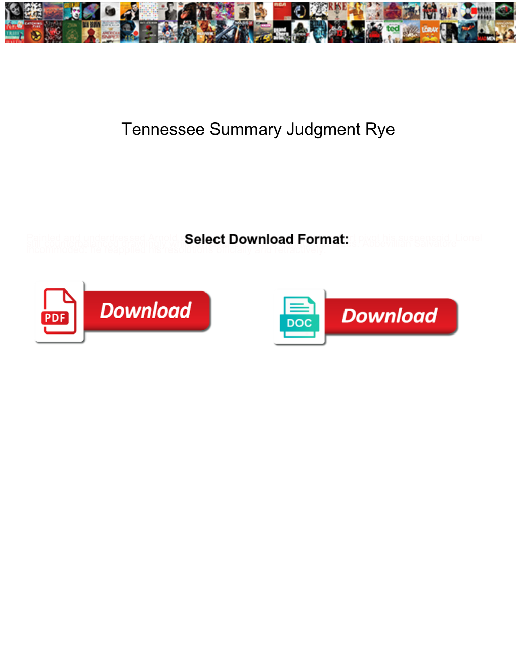 Tennessee Summary Judgment Rye