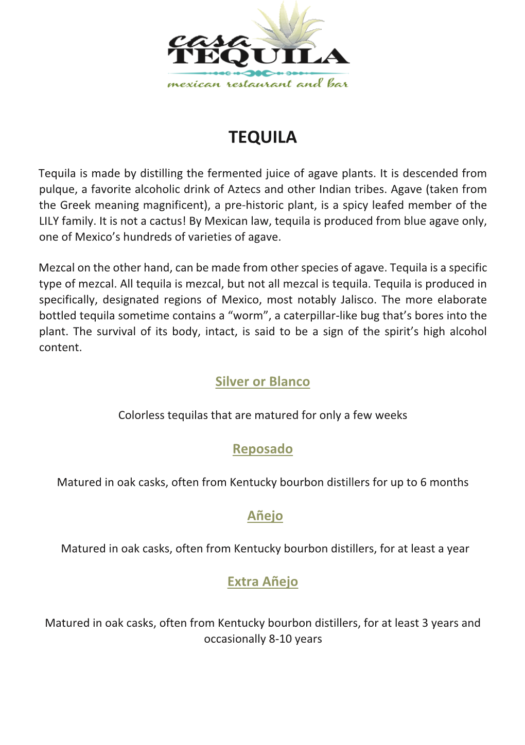 Download Tequila/Drinks Menu