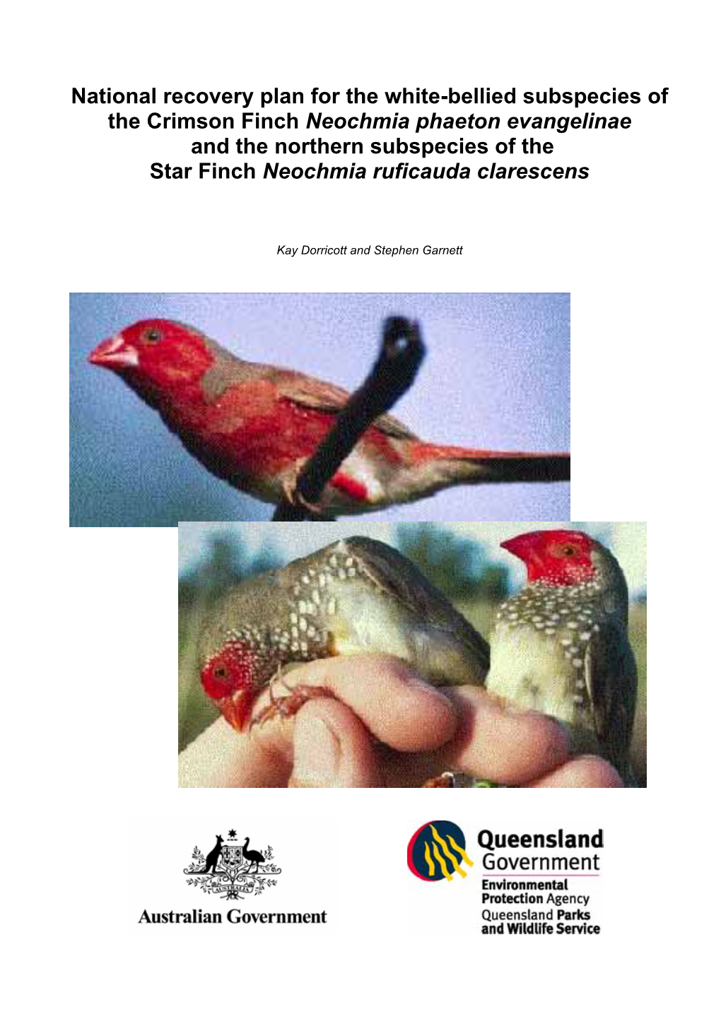 National Recovery Plan for the White-Bellied Subspecies of The