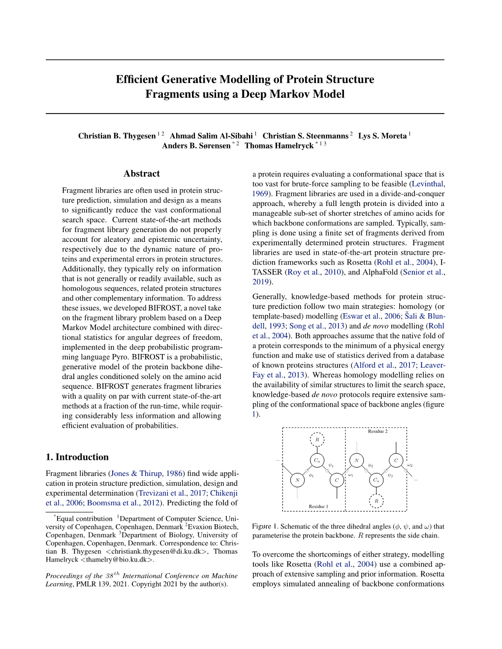 Efficient Generative Modelling of Protein Structure Fragments Using A