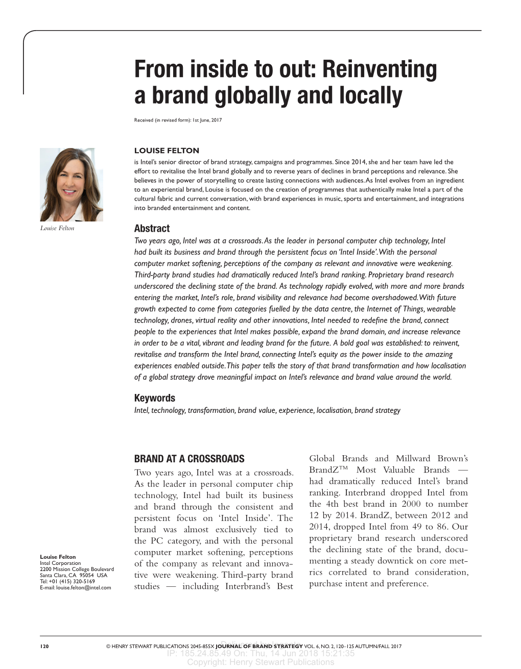 From Inside to Out: Reinventing a Brand Globally and Locally