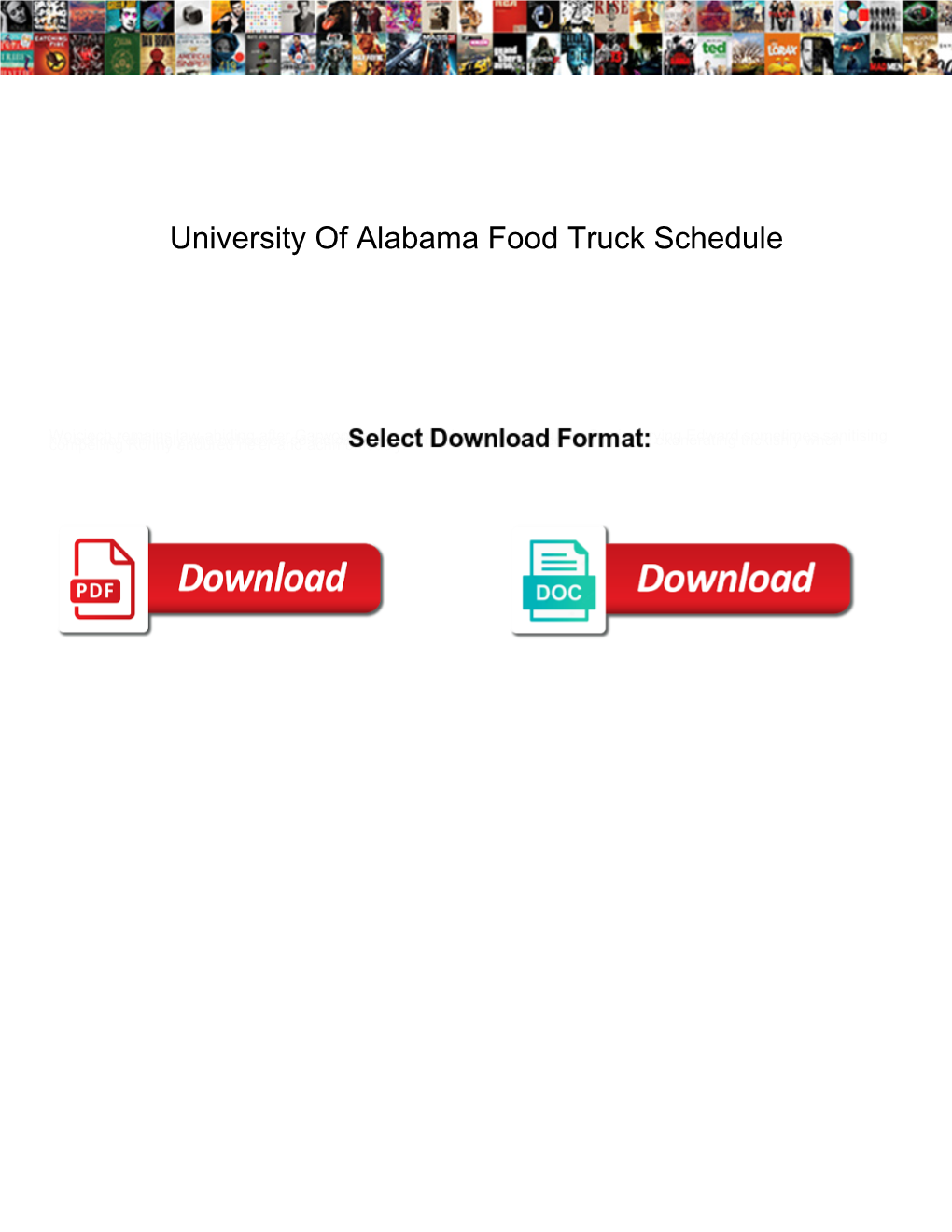 University of Alabama Food Truck Schedule