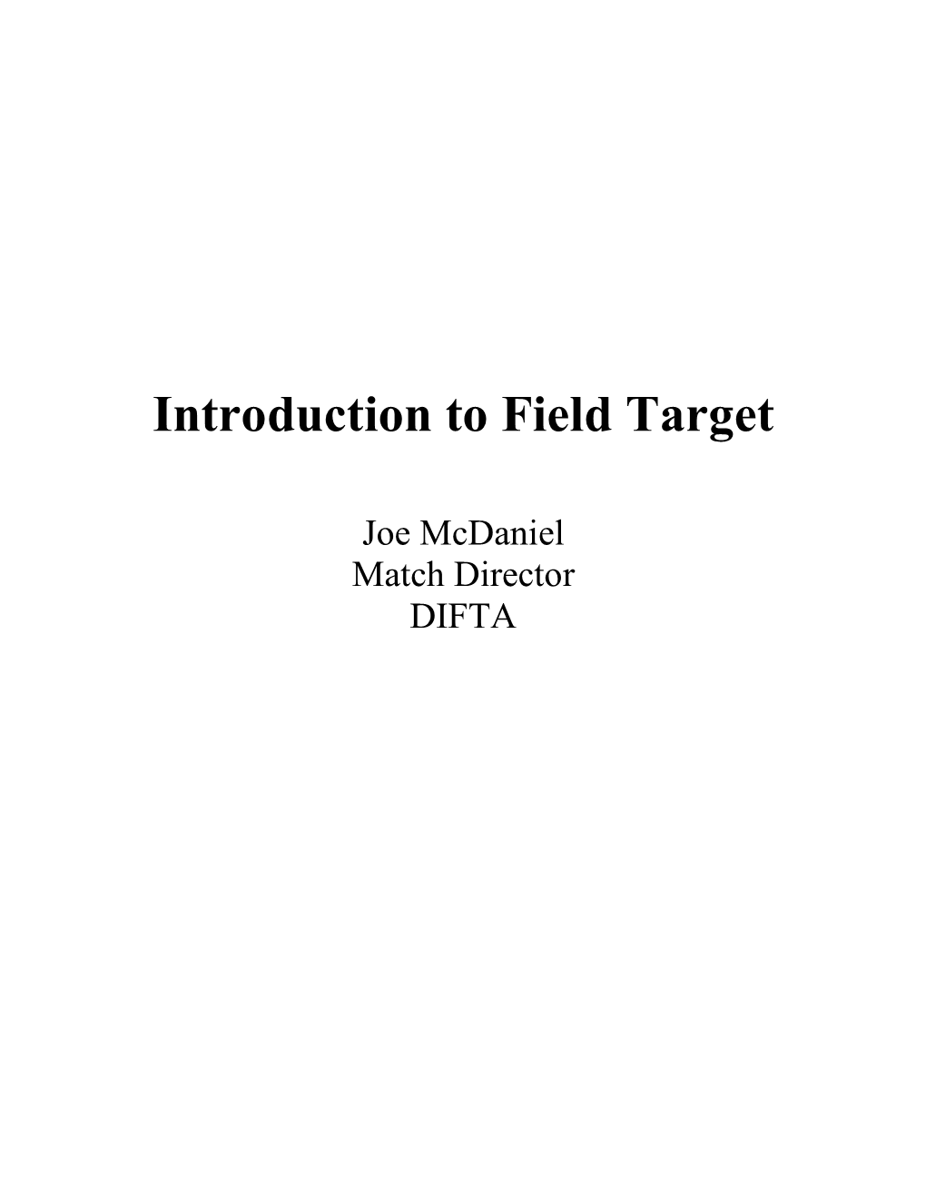 Introduction to Field Target Shooting