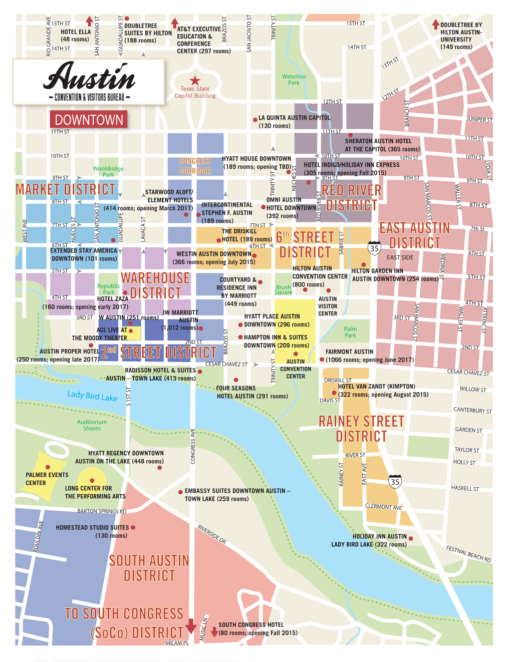 Map of Hotels in Downtown Austin