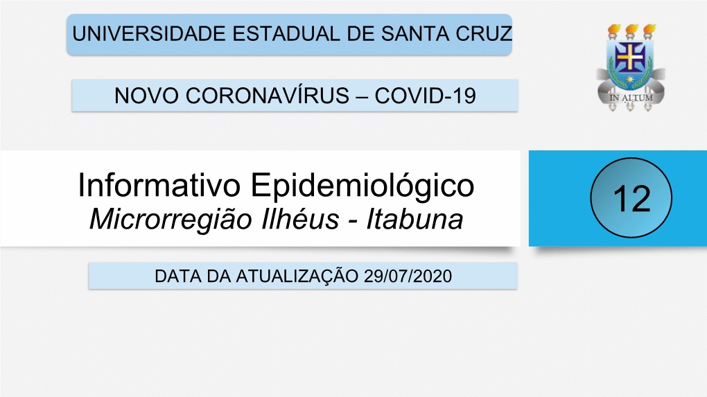 12º Informativo Epidemiológico Da Microrregião Ilhéus