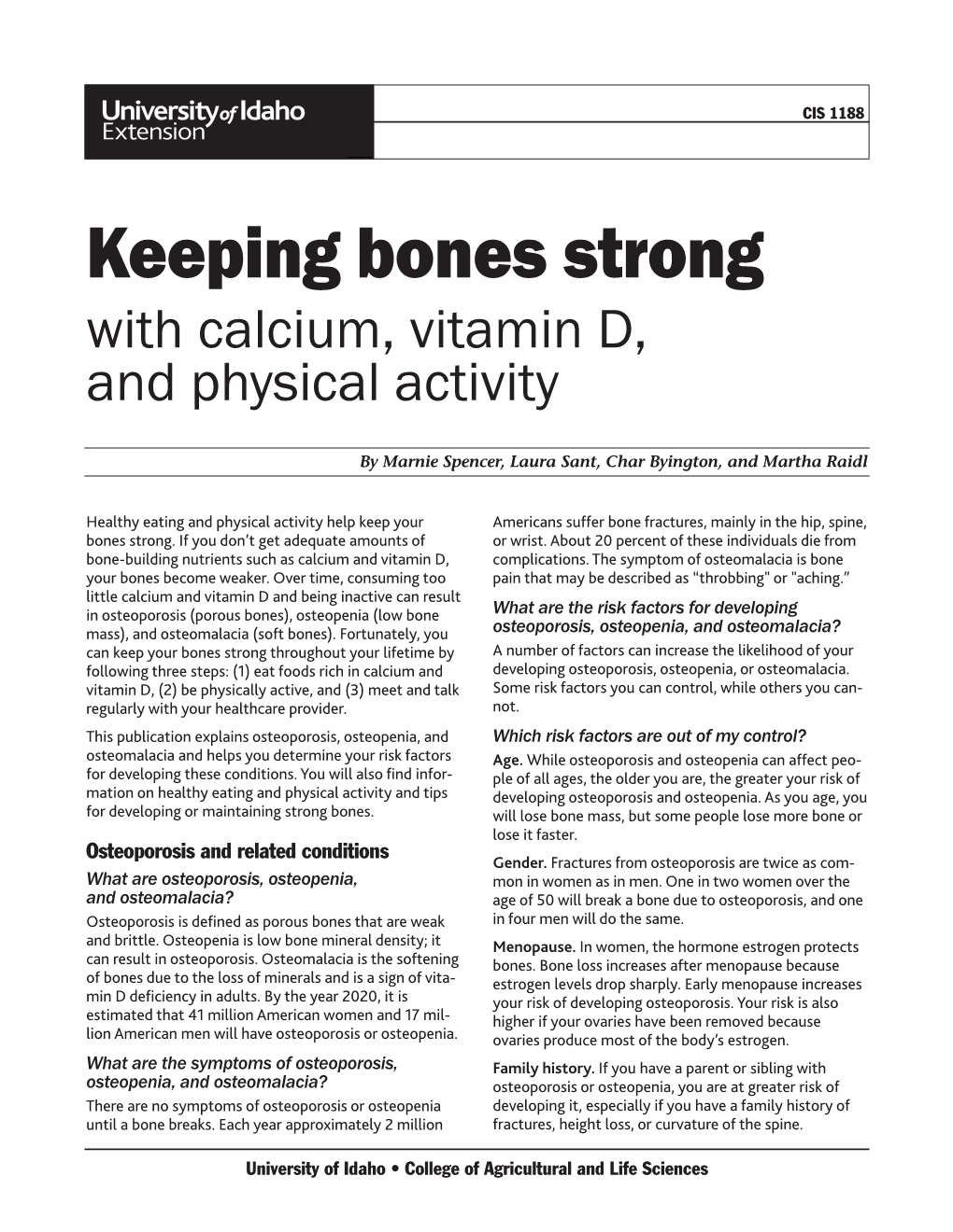 Keeping Bones Strong with Calcium, Vitamin D, and Physical Activity