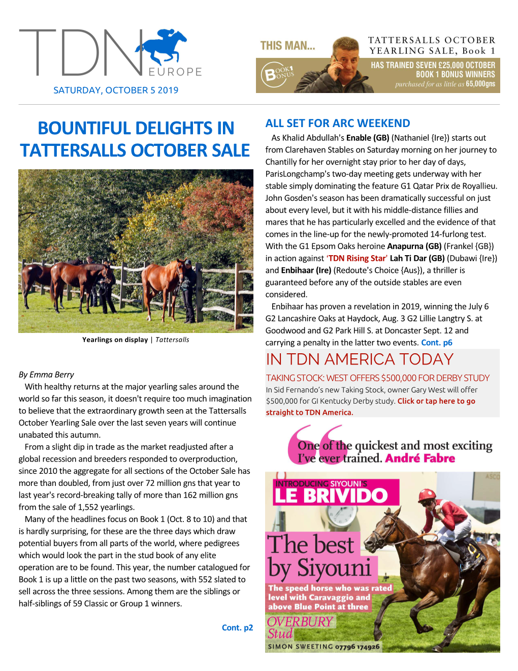 Bountiful Delights in Tattersalls October Sale