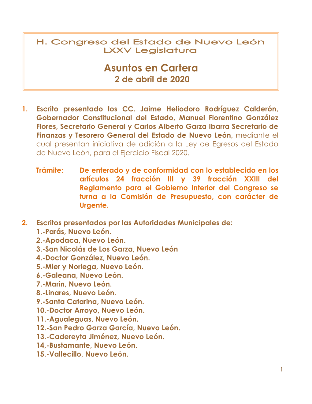 02 De Abril De 2020 Cartera