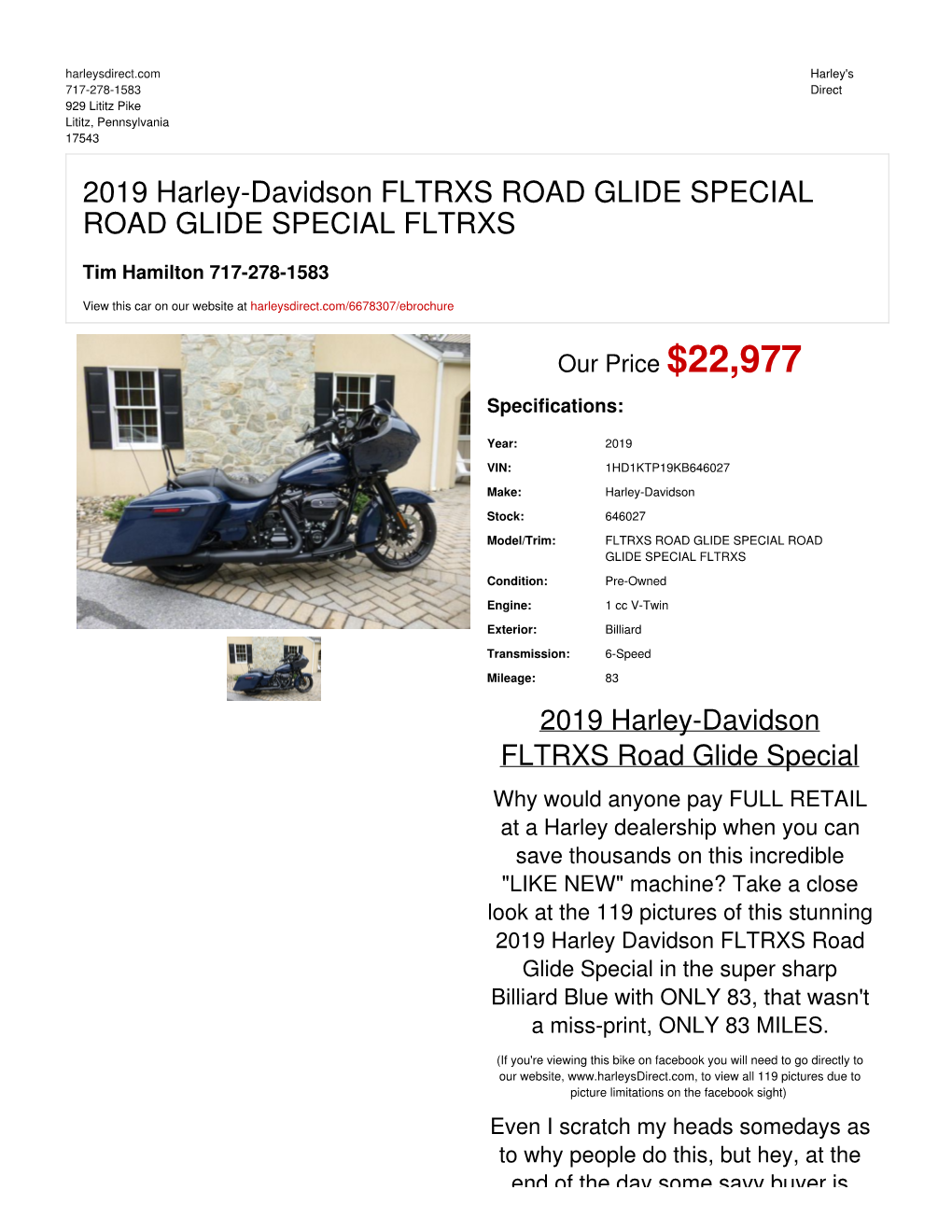 2019 Harley-Davidson FLTRXS ROAD GLIDE SPECIAL ROAD GLIDE SPECIAL FLTRXS