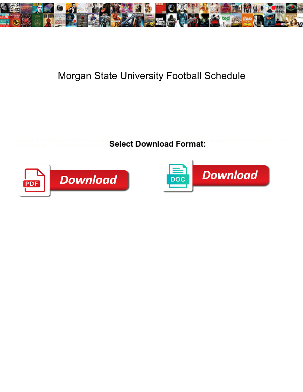 Morgan State University Football Schedule