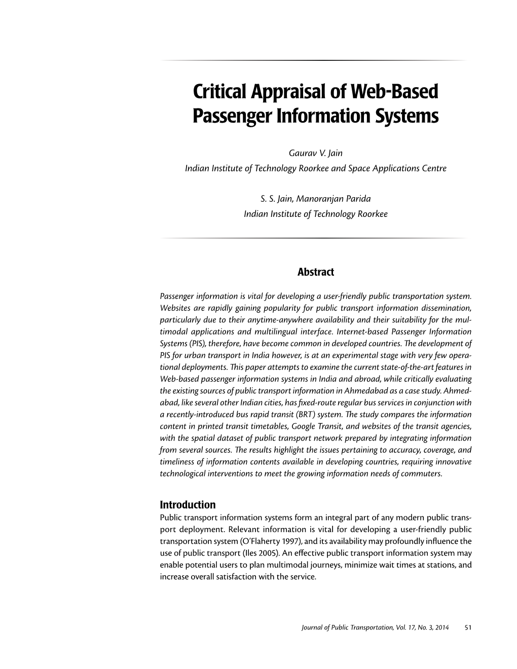 Critical Appraisal of Web-Based Passenger Information Systems