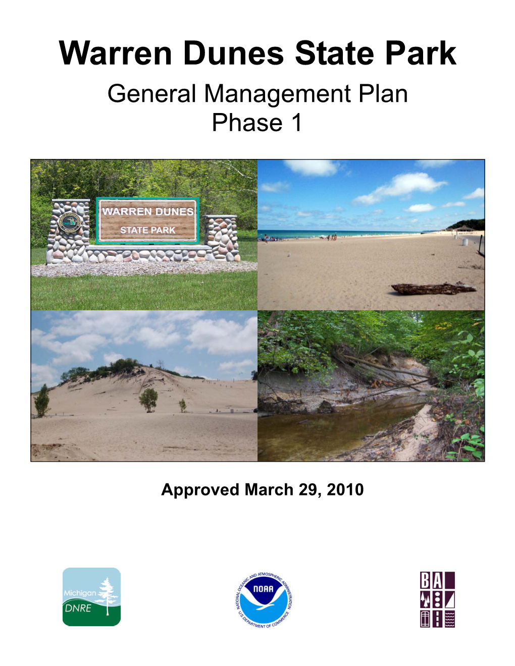 Warren Dunes State Park General Management Plan Phase 1
