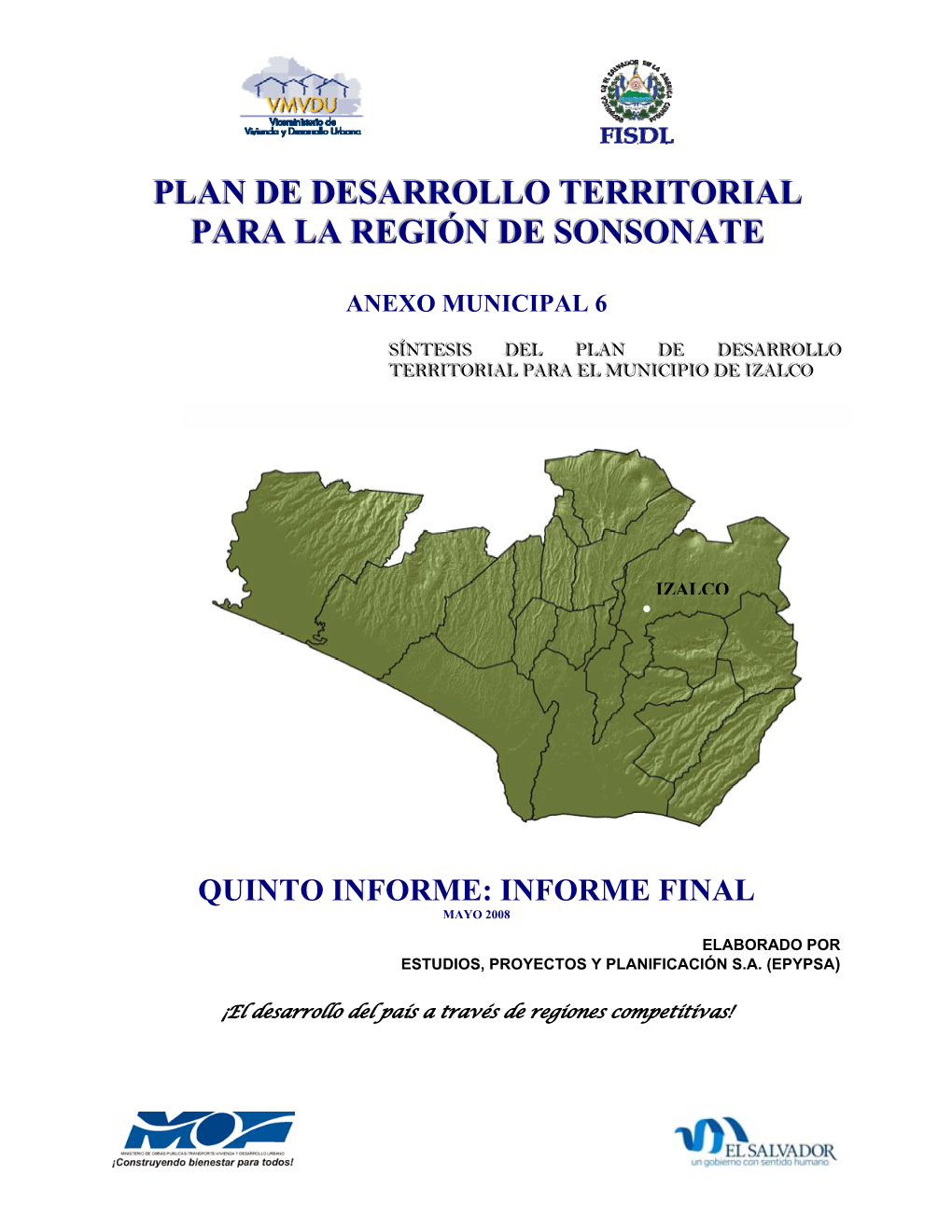 Plan De Desarrollo Territorial Para La Región De Sonsonate