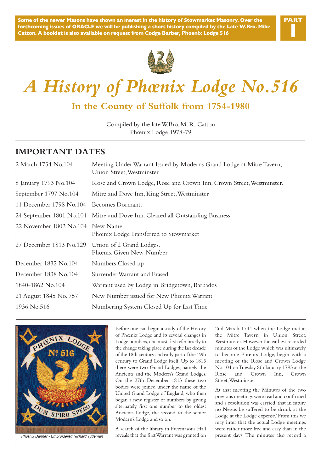 A History of Phœnix Lodge No.516 1