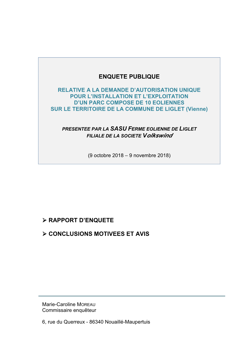 Rapport ICPE Projet Eolien LIGLET 13 Dec 18