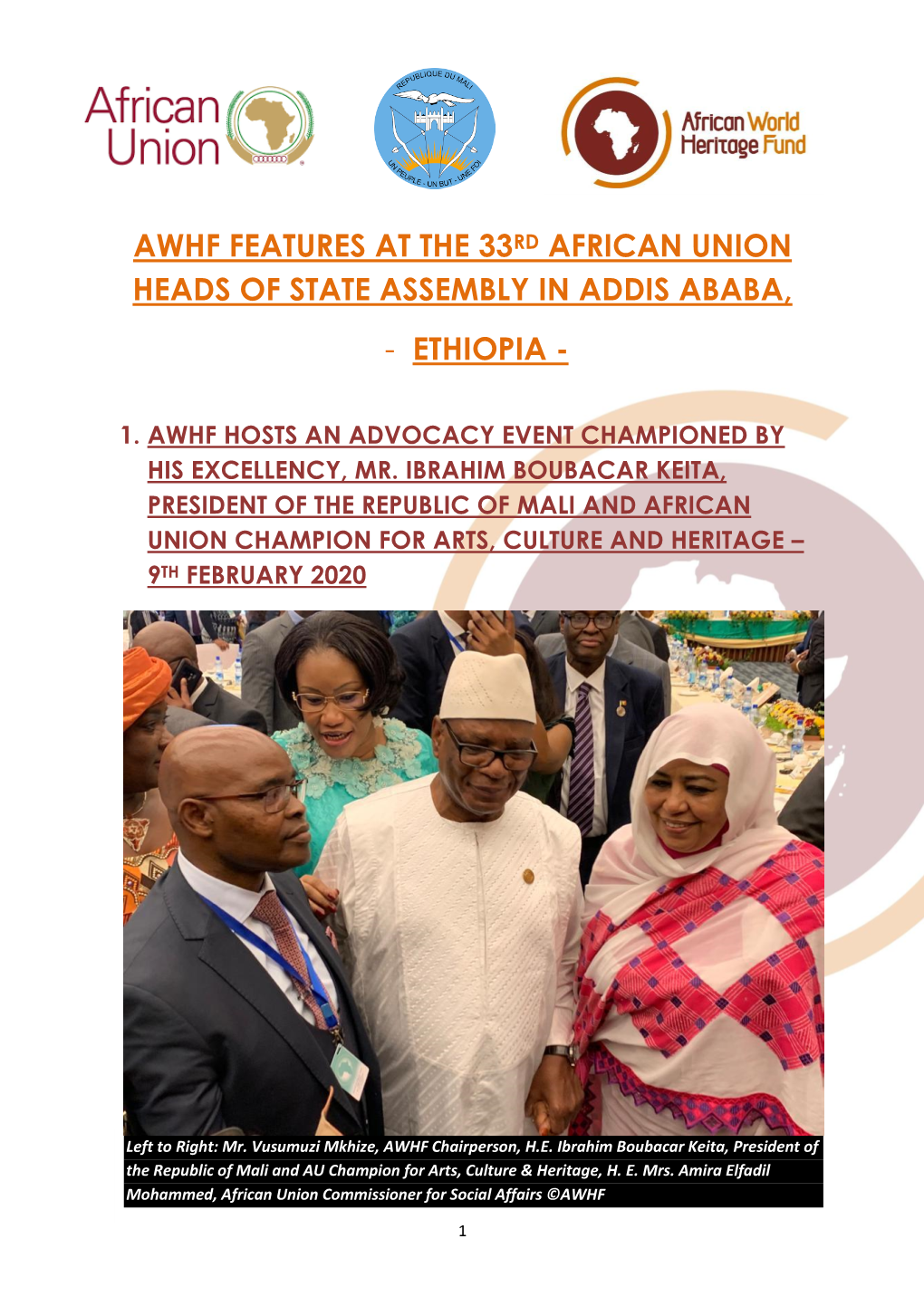 AWHF Features at the 33Rd African Union (AU)