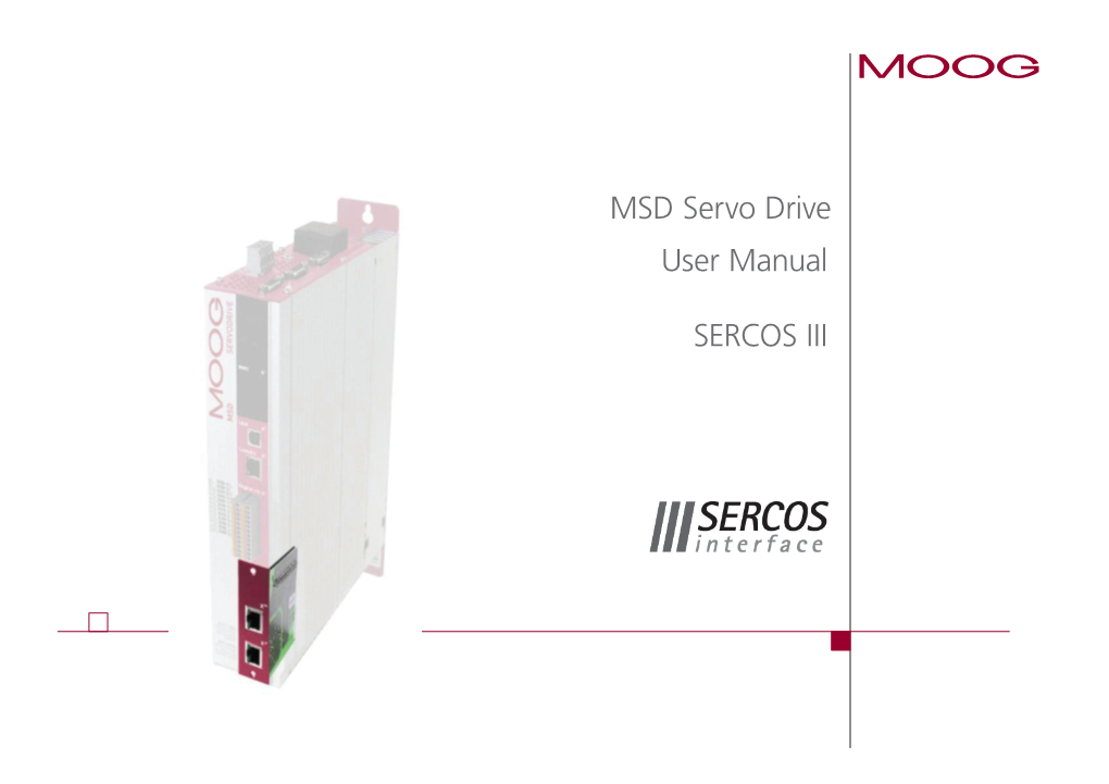 MSD Servo Drive User Manual SERCOS III