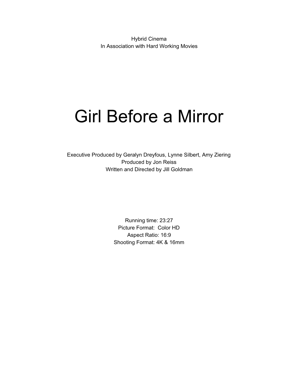 Girl Before a Mirror