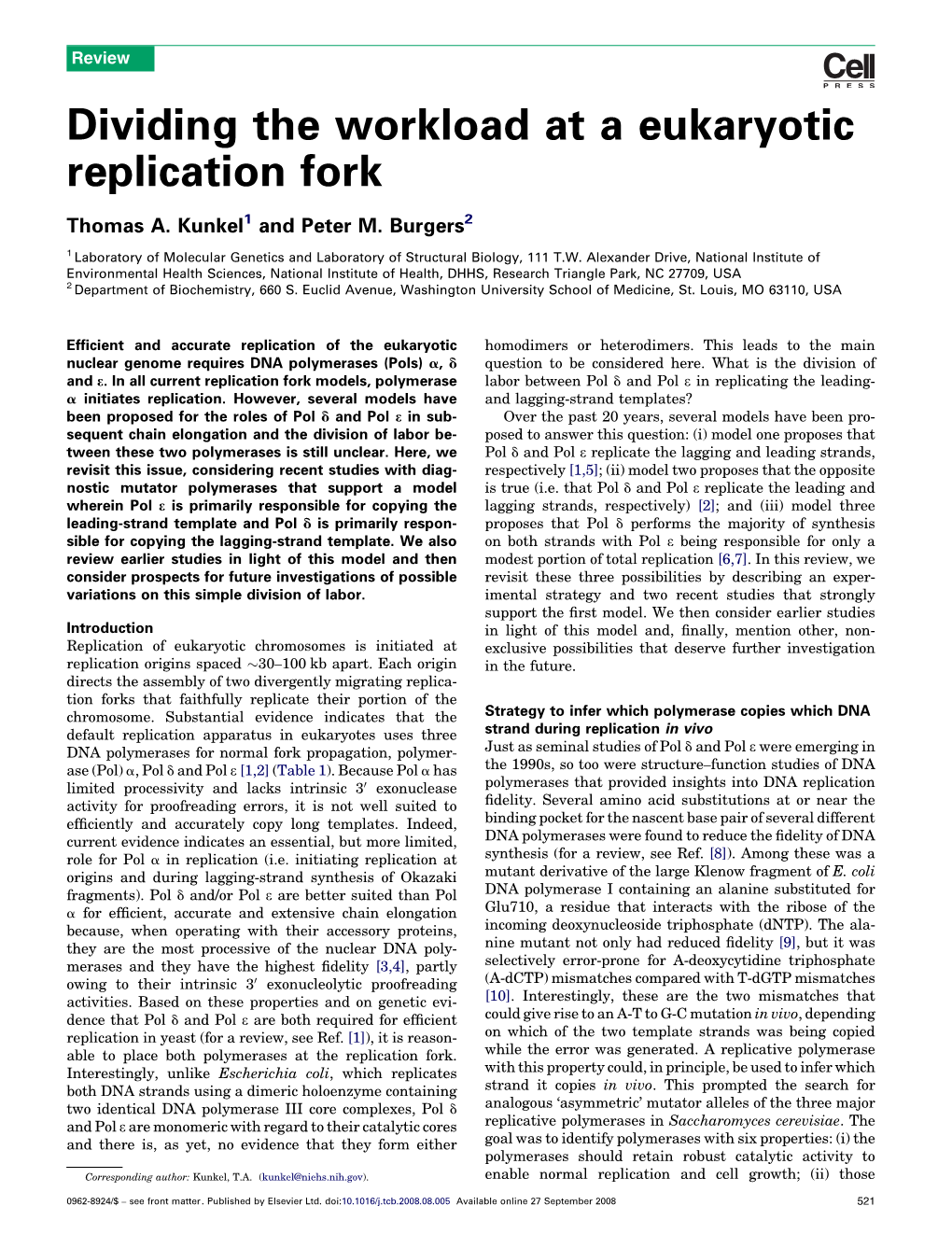 Dividing the Workload at a Eukaryotic Replication Fork