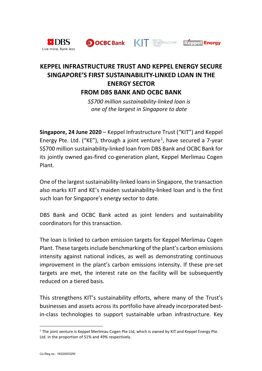 Keppel Infrastructure Trust and Keppel Energy
