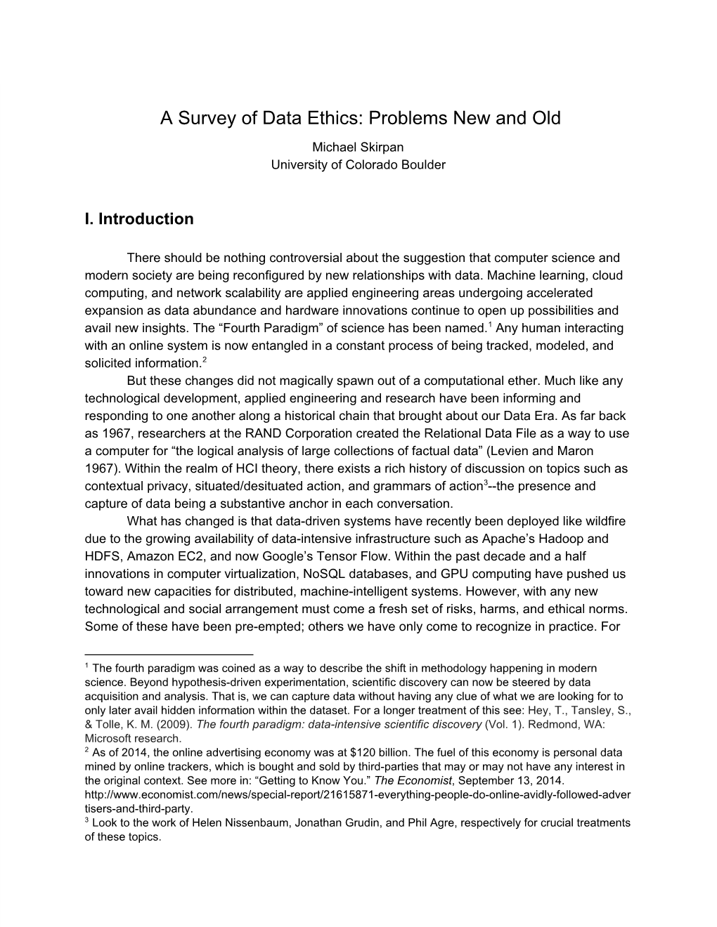 A Survey of Data Ethics: Problems New and Old