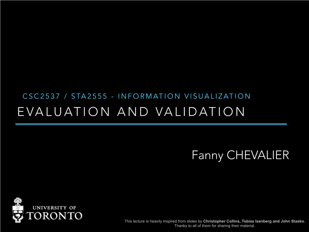 Evaluation and Validation
