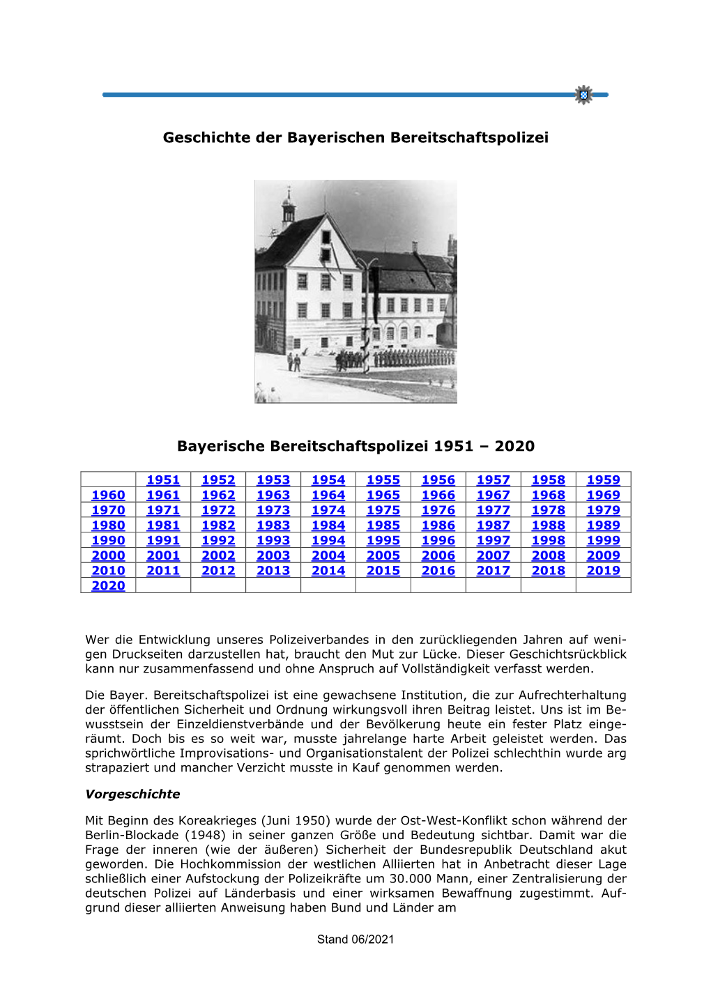 Geschichte Der Bayerischen Bereitschaftspolizei Bayerische