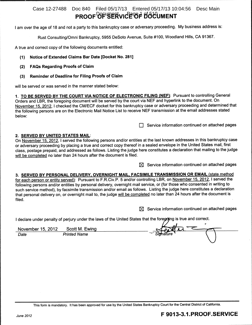 Case 12-27488 Doc 840 Filed 05/17/13