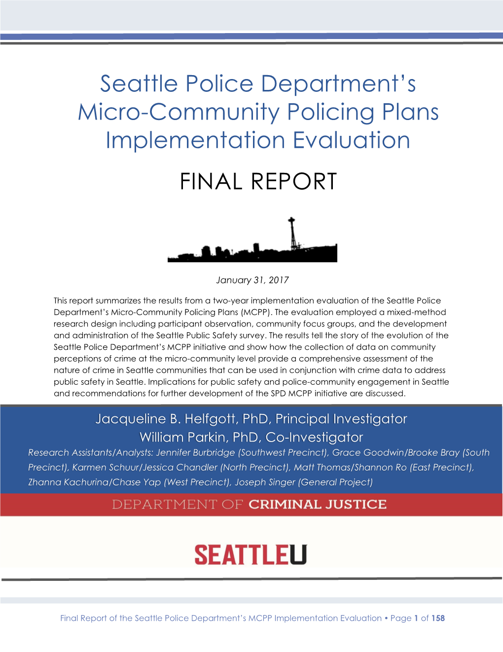 Seattle Police Department's Micro-Community Policing Plans