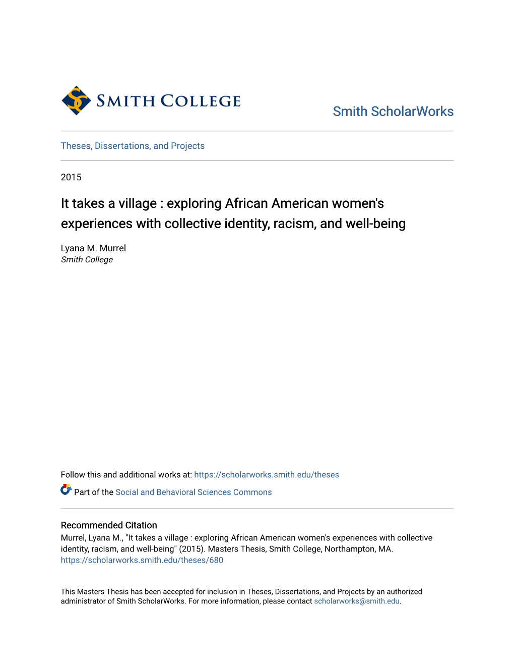 Exploring African American Women's Experiences with Collective Identity, Racism, and Well-Being