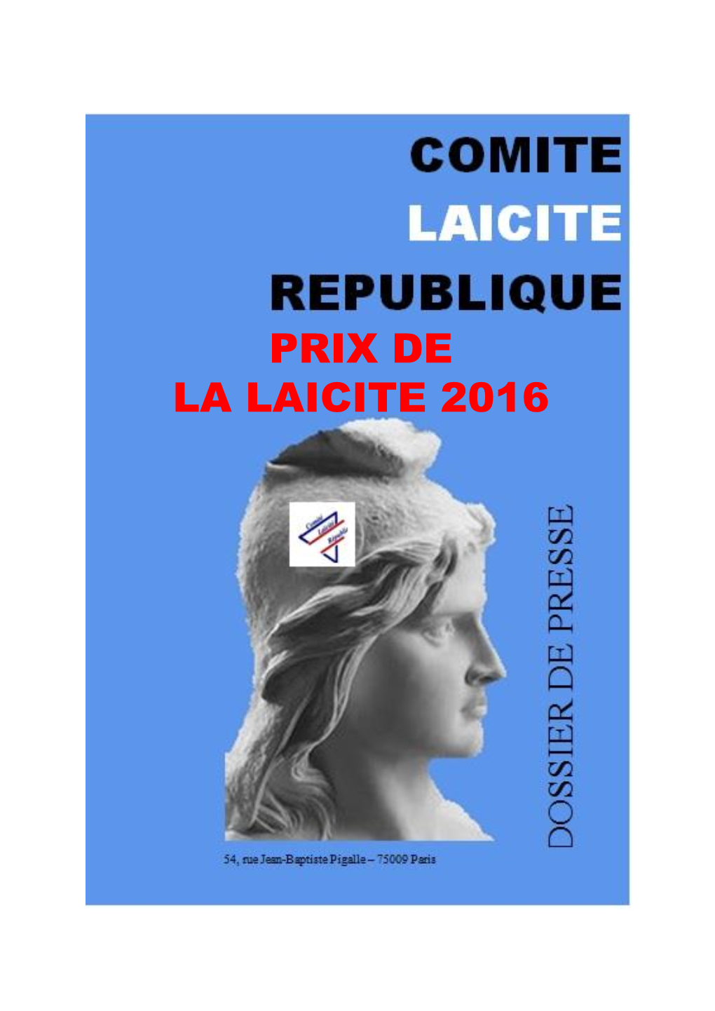 Dossier Presse Comité Laïcité République Prix De La Laïcité 2016