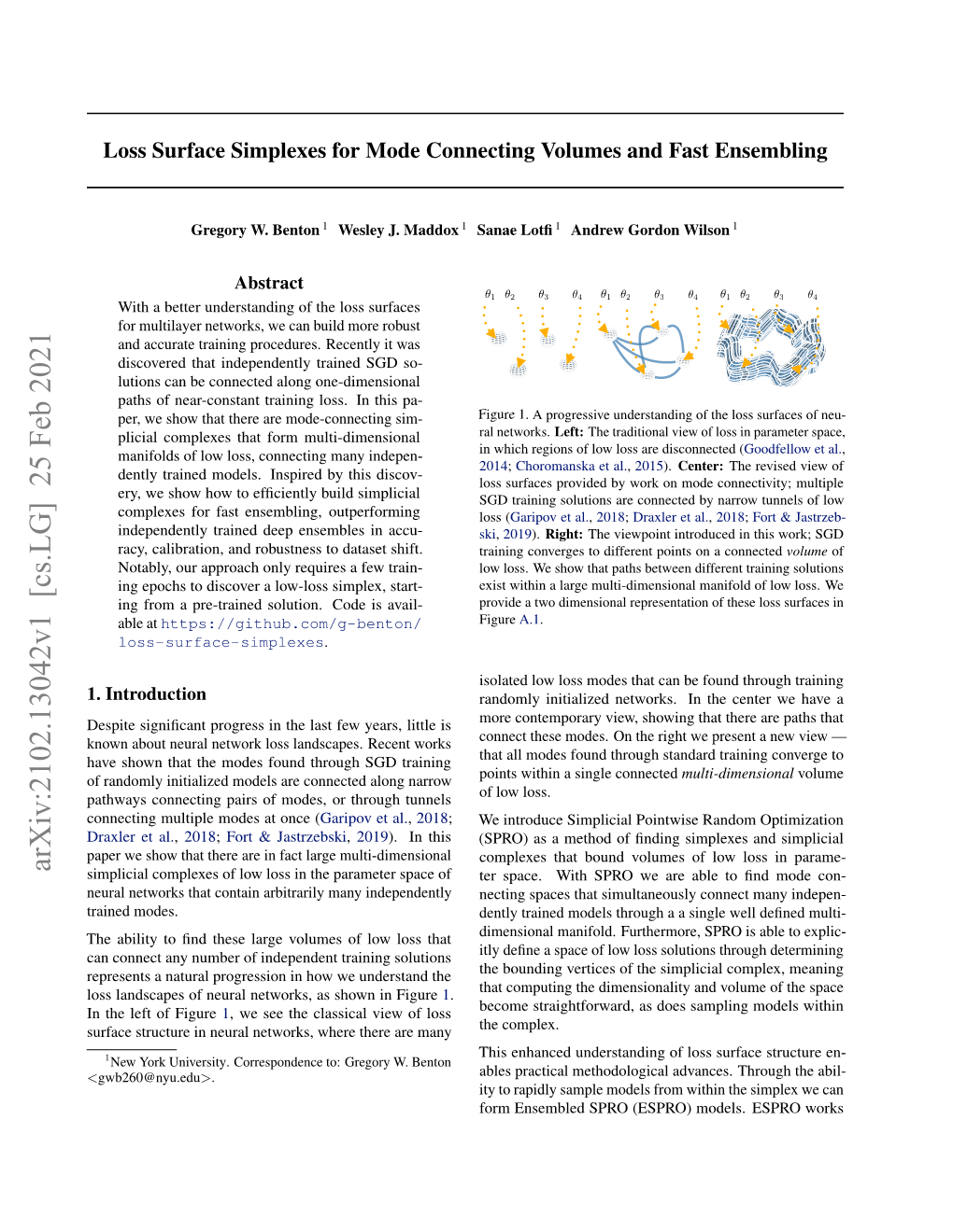 Loss Surface Simplexes for Mode Connecting Volumes and Fast Ensembling