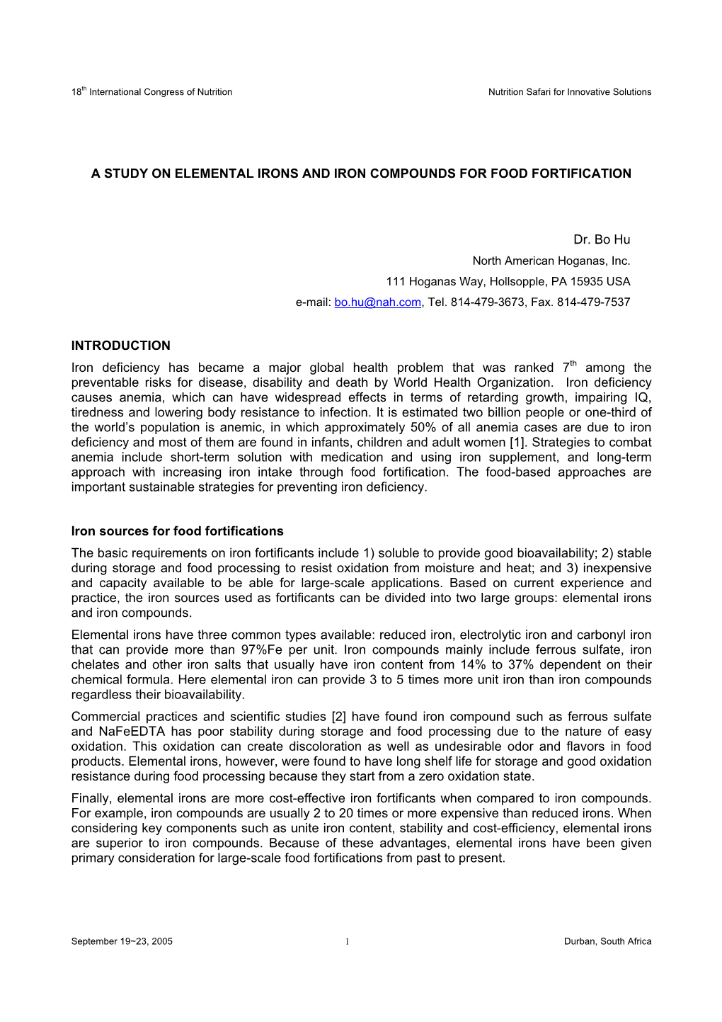 Comparision of Elemental Iron and Ferrous Salts-Hoganas