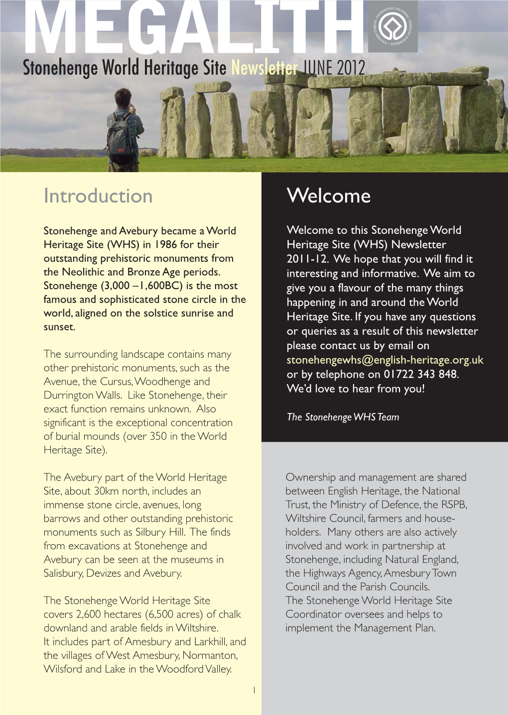 Megalith 2012 – Stonehenge WHS Newsletter