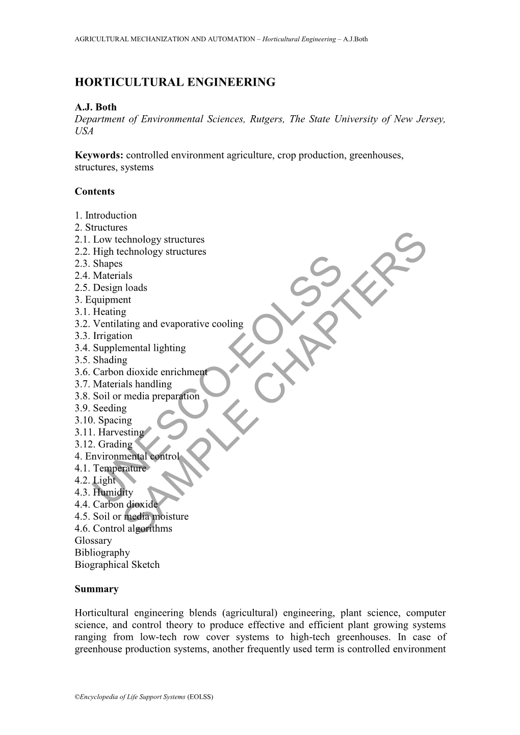 Horticultural Engineering – A.J.Both