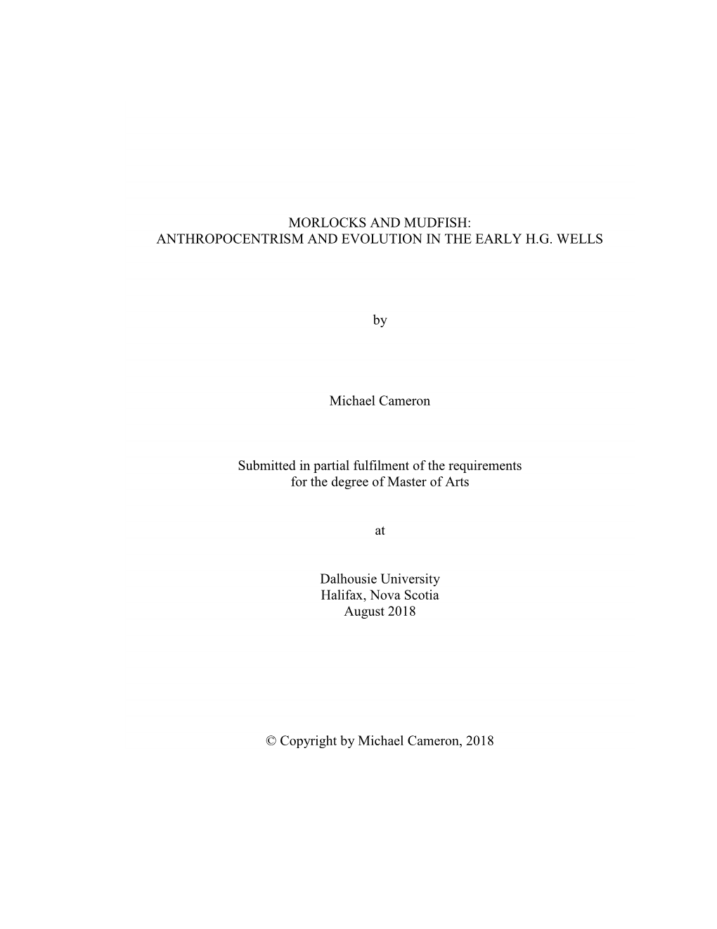 Morlocks and Mudfish: Anthropocentrism and Evolution in the Early H.G