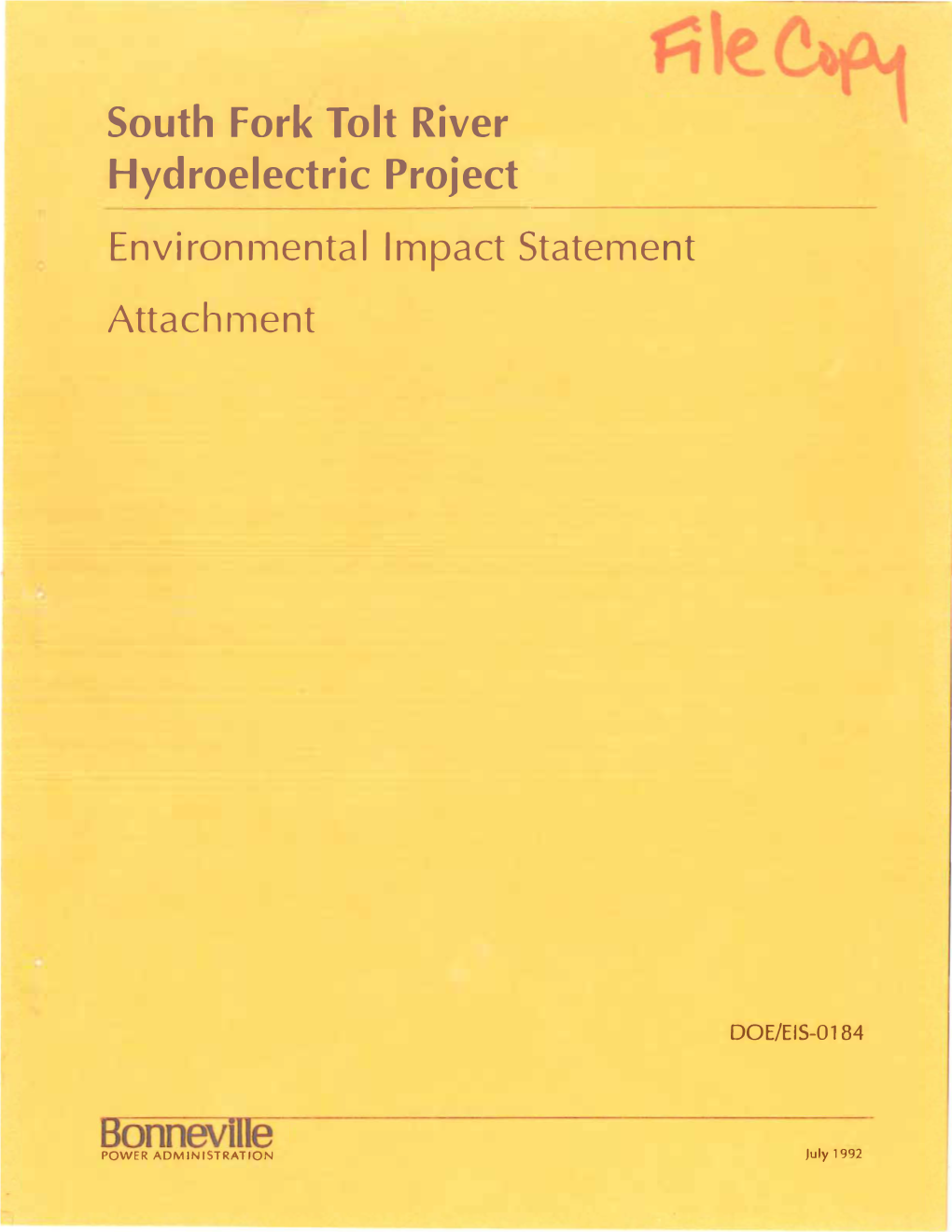 South Fork Tolt River Hydroelectric Project