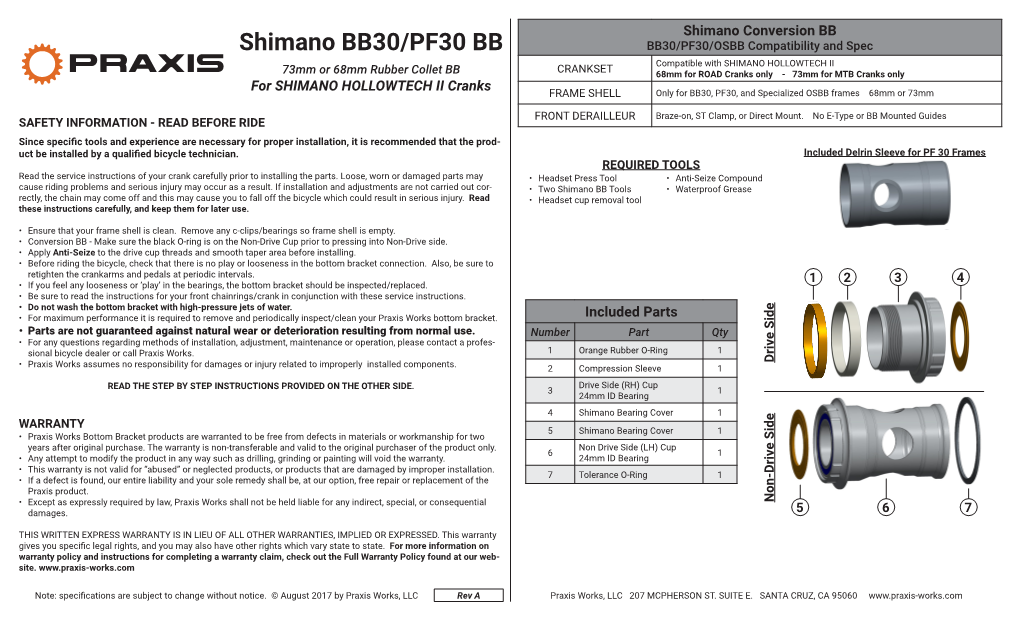 Shimano BB30/PF30 BB