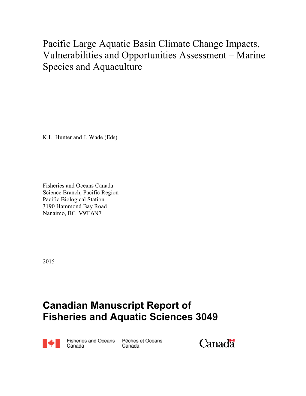 Aquatic Climate Change Adaptation Services Program-Pacific Region