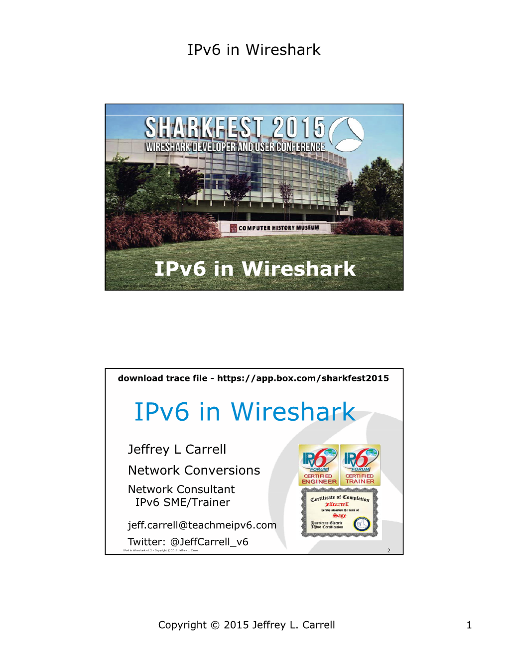 Ipv6 in Wireshark