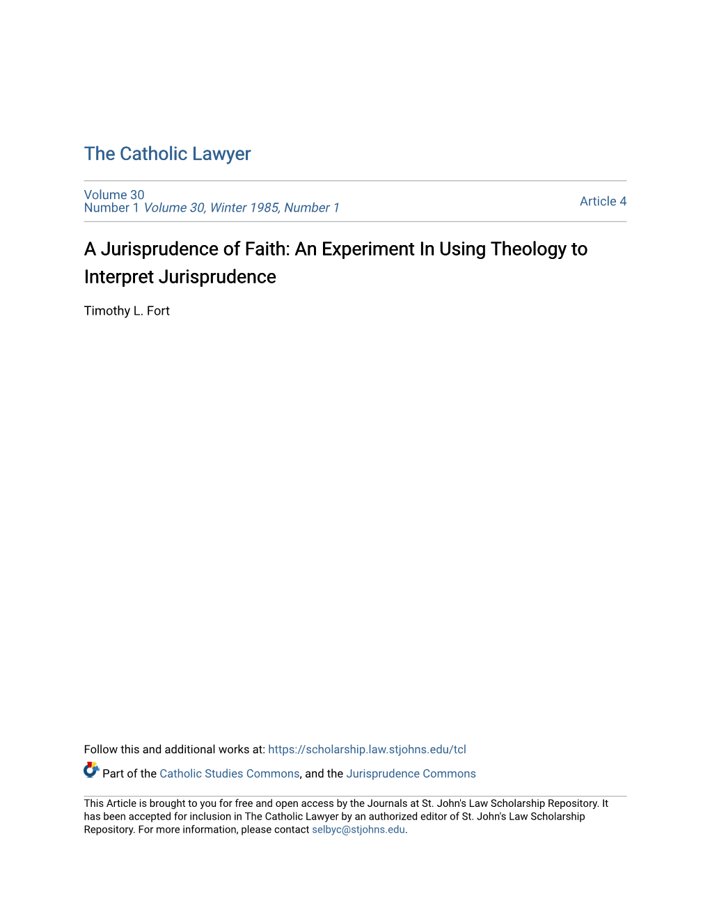 An Experiment in Using Theology to Interpret Jurisprudence