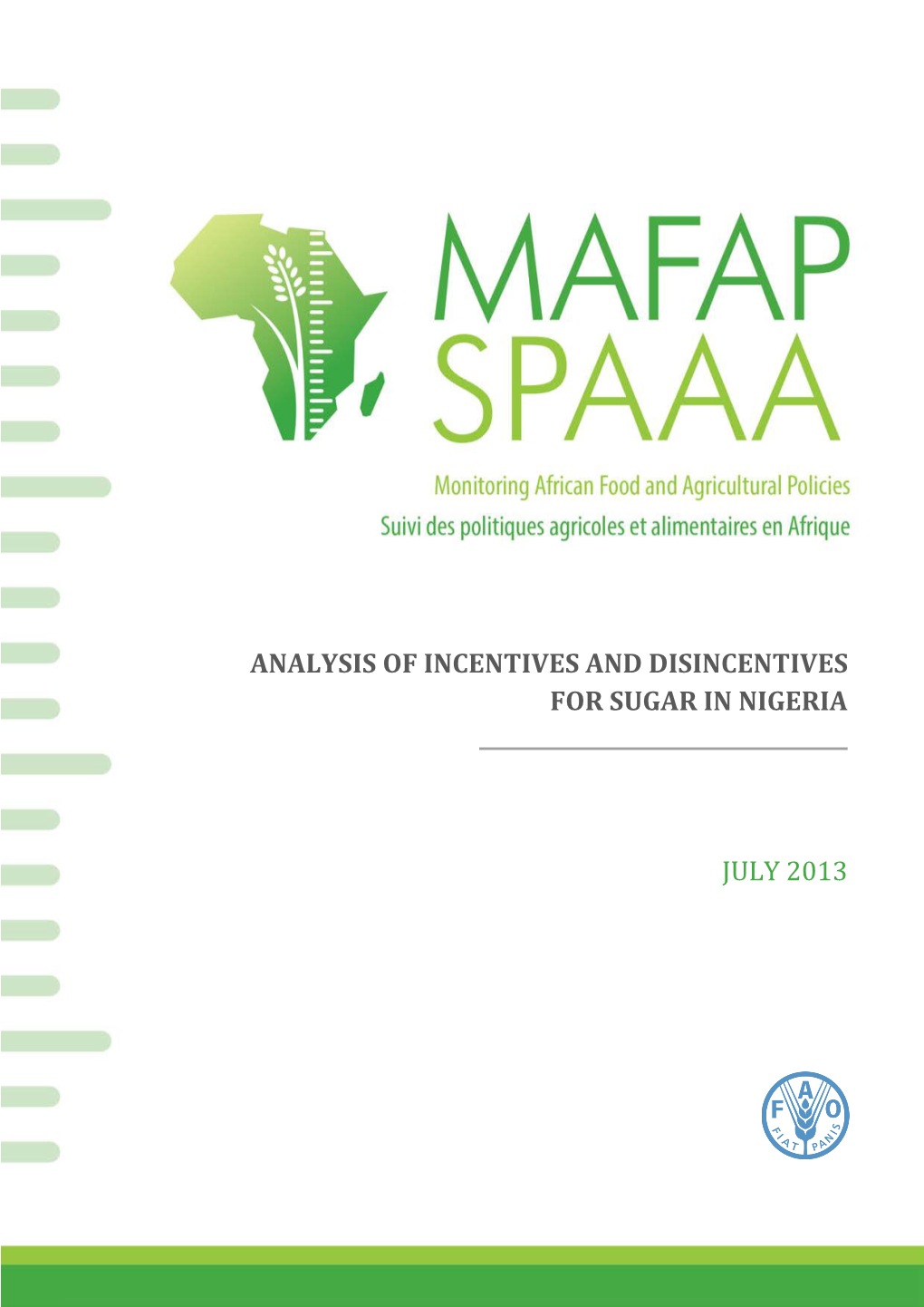 Analysis of Incentives and Disincentives for Sugar in Nigeria